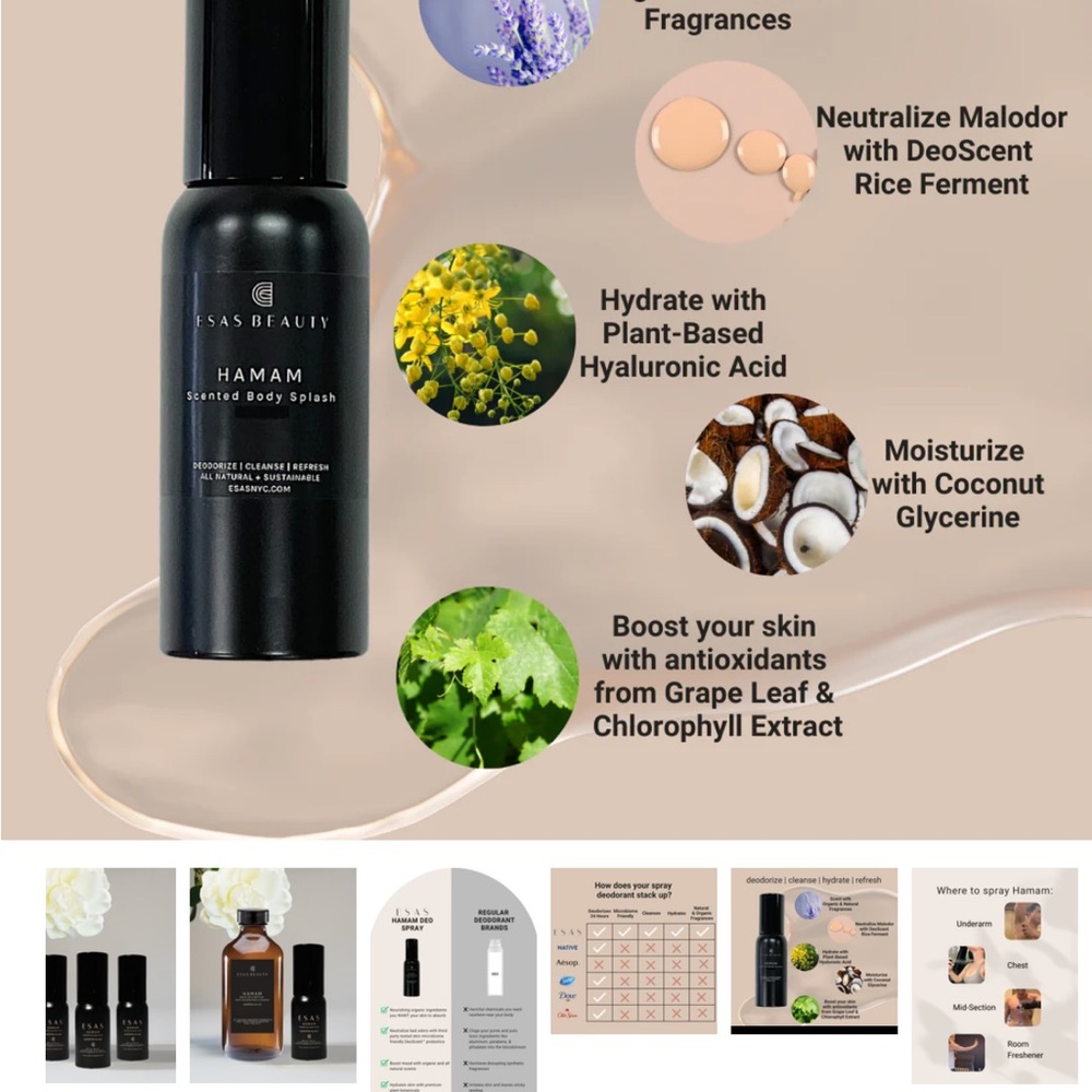 Esas Hamam Deodorizing Body Spray in Sandalwood & Citrus - Picture 4 of 6